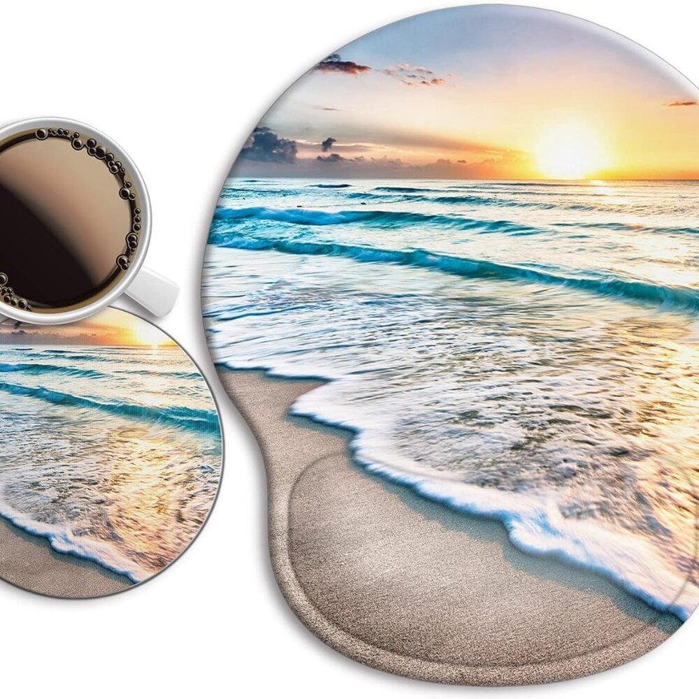 Ergonomic Mouse Pad with Wrist Support Rest,Large Mousepad Gel Wrist Rest, with